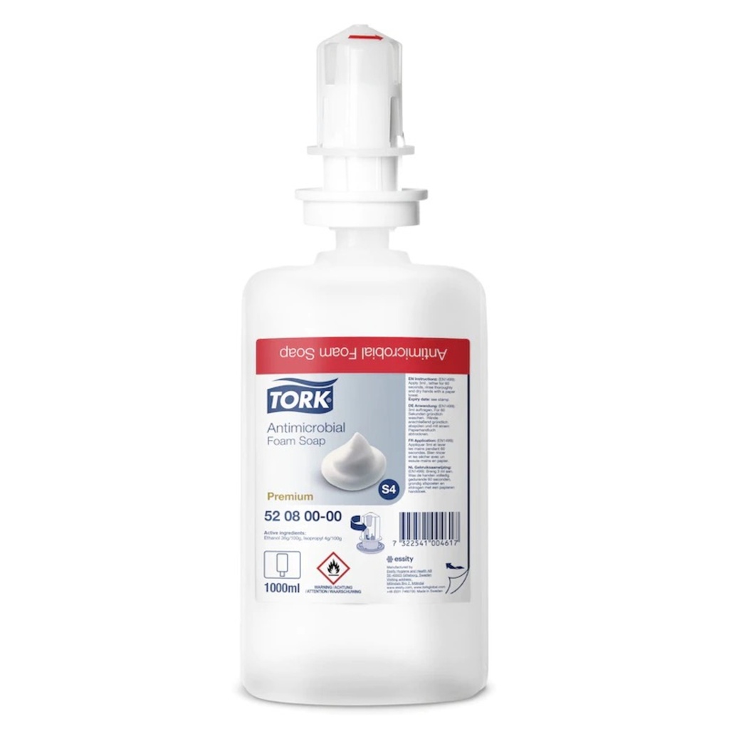 TORK ANTIMICROBIAL FOAM SOAP 1000ML #520800